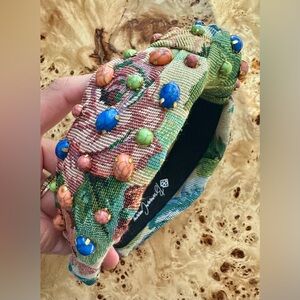 Brianna cannon Tapestry and Stones Embellished Floral Headband for Fall